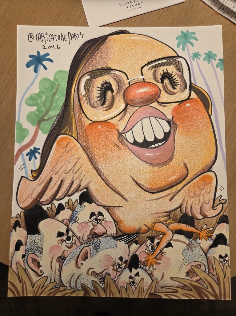 Caricature of Sara from Hawaii